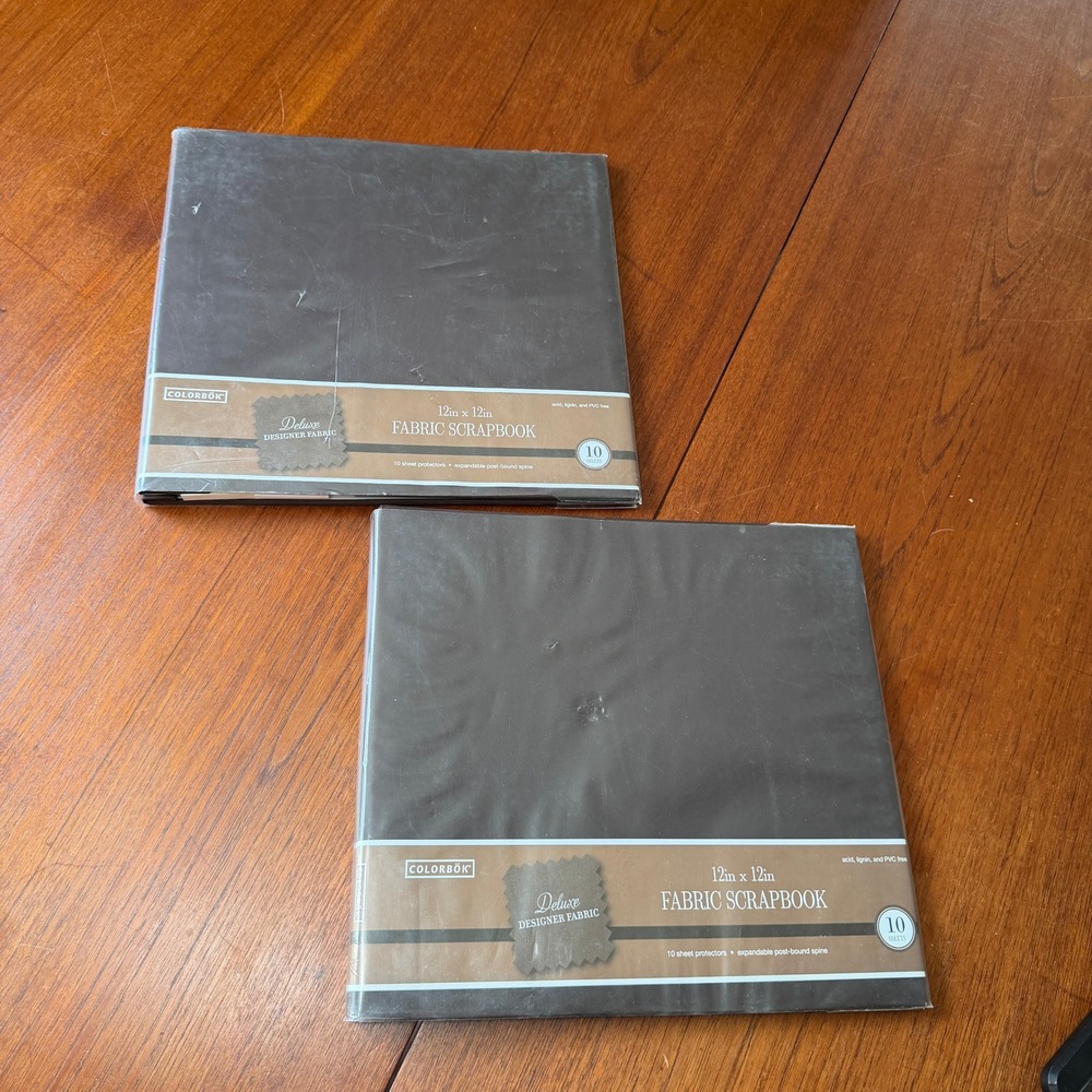 ColorBok 2 Pack Deluxe Designer Fabric 12x12 Scrapbook Brown Post Bound Albums
